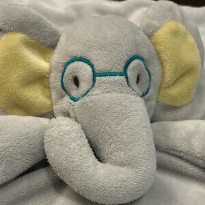 HONEY BUNNY Security Blankey Lovey Blankey Plush Elephant Glasses Bow Tie